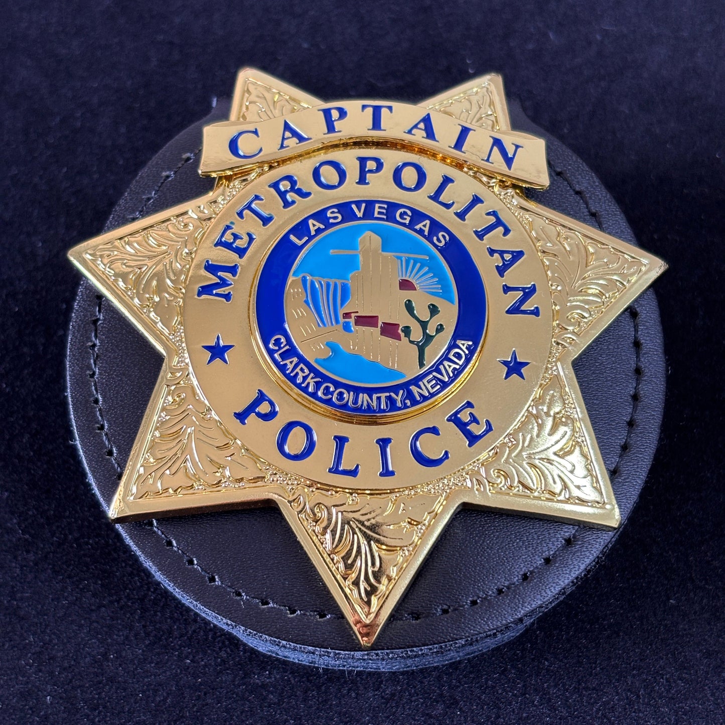 Réplique de l'insigne du capitaine de la police métropolitaine de Las Vegas, accessoire de cinéma