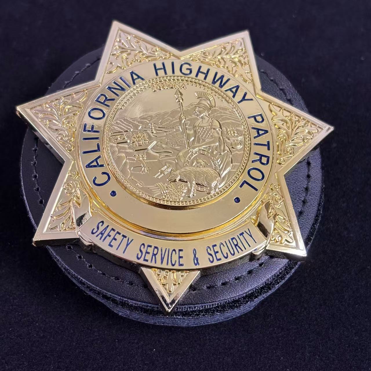 US CHP SAFETY SERVICE & SECURITY Réplique de badge de la California Highway Patrol, accessoires de cinéma, numéro personnalisable