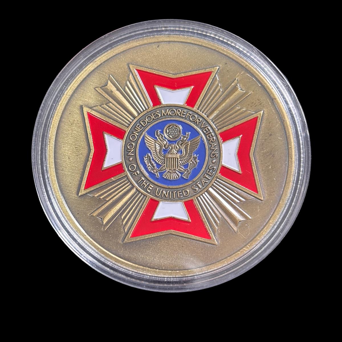 NO ONE DOES MORE FOR VETERANS OF THE UNITED STATES Challenge Coin