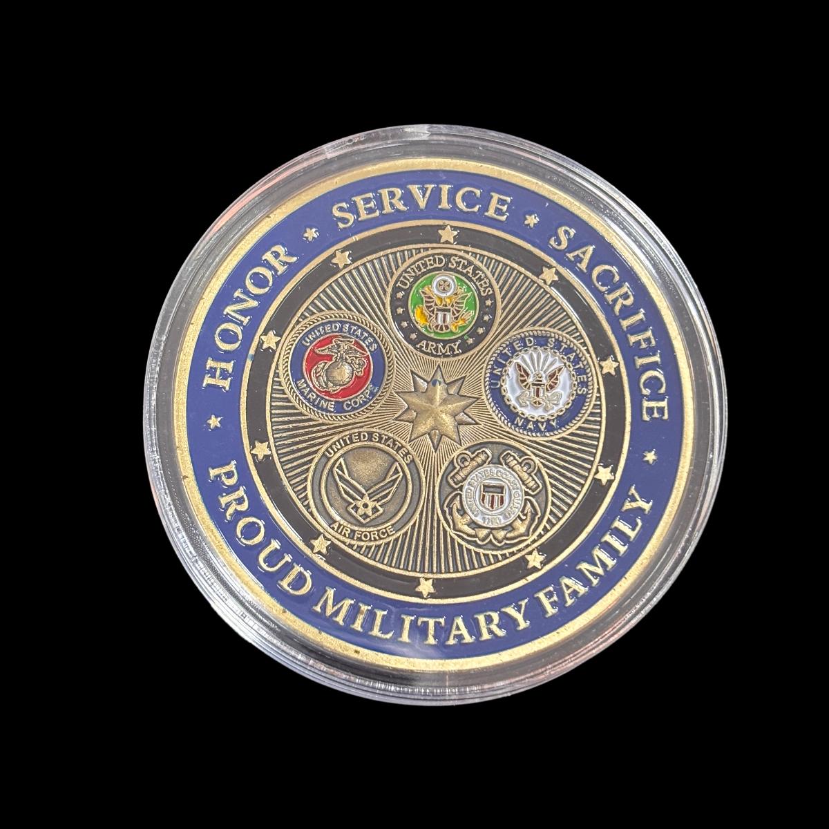 U.S.ARMED FORCES SERVING AROUND THE WORLD WITH PRIDE Challenge Coin