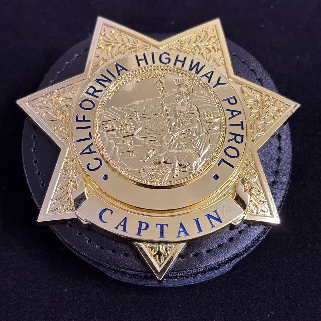 US CHP CAPTAIN California Highway Patrol Abzeichen Replik Film Requisiten anpassbare Nummer
