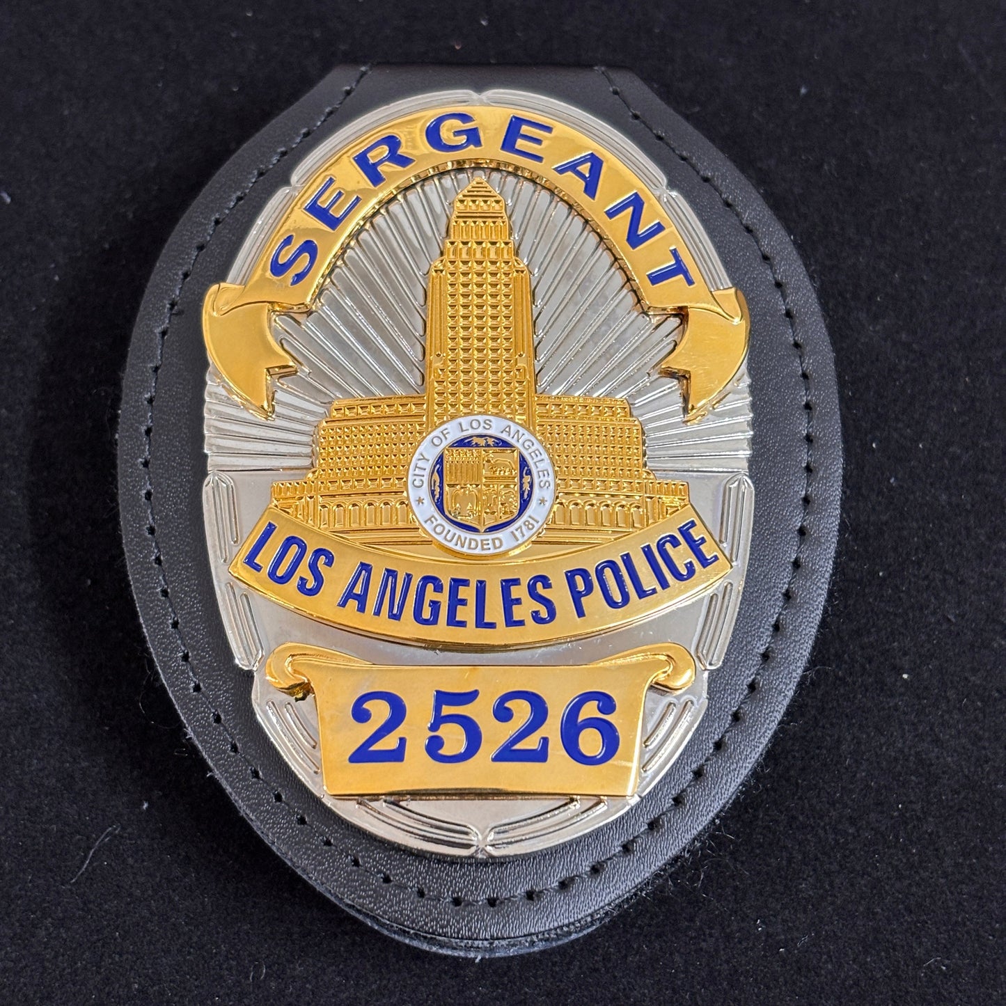Réplique de l'insigne de police du LAPD 2526, sergent de police de Los Angeles, accessoire de film