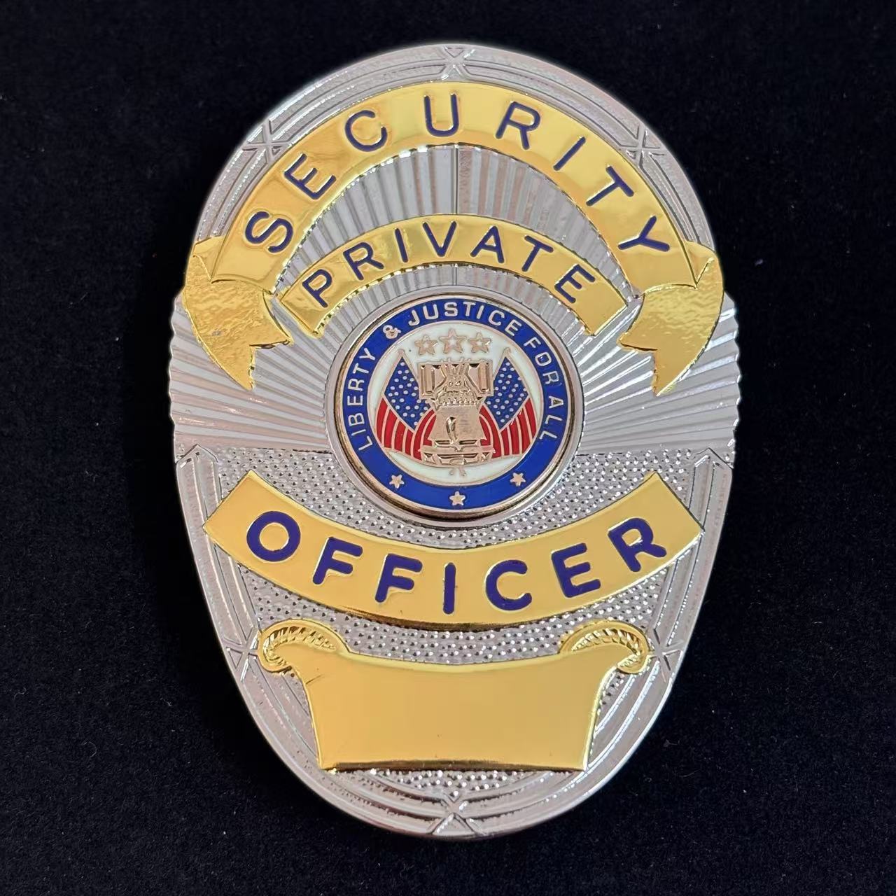 Réplique du badge d'officier de sécurité, Liberté et Justice pour tous, accessoires de cinéma 