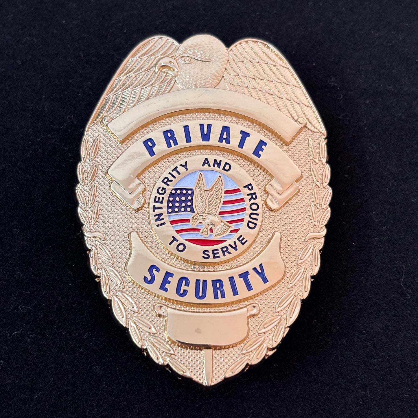 Integrity And Proud To Serve Private Security Badge Replica Movie Props Customizable number