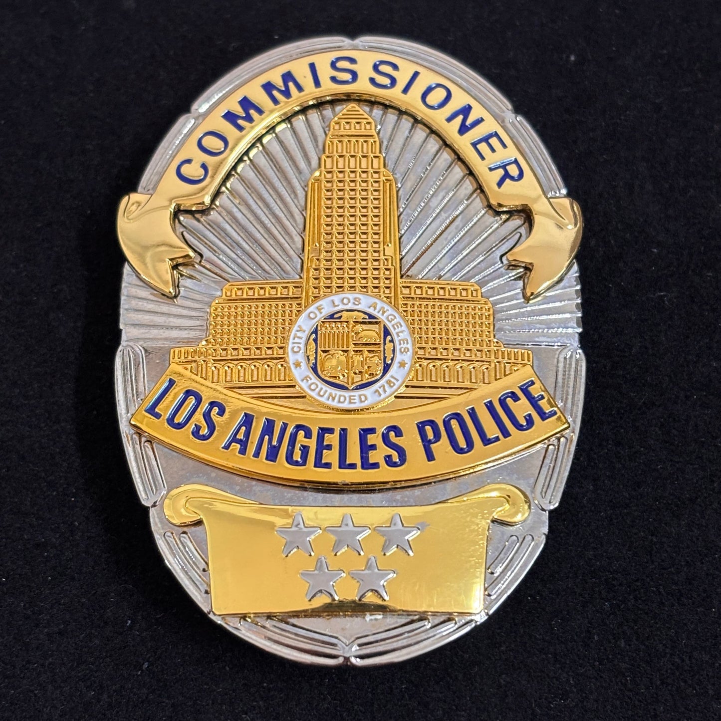 LAPD Commissioner Los Angeles Polizeiabzeichen Replik, Filmrequisiten, 5 Sterne 