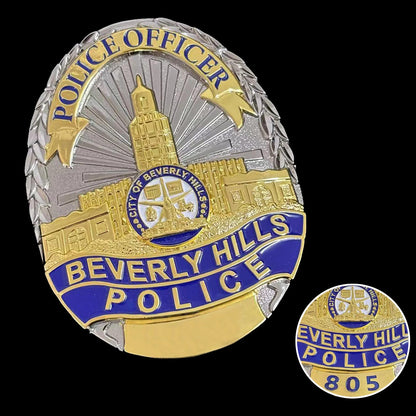 US Beverly Hills Detective Police Badge Replik Filmrequisiten Anpassbare Nummer 