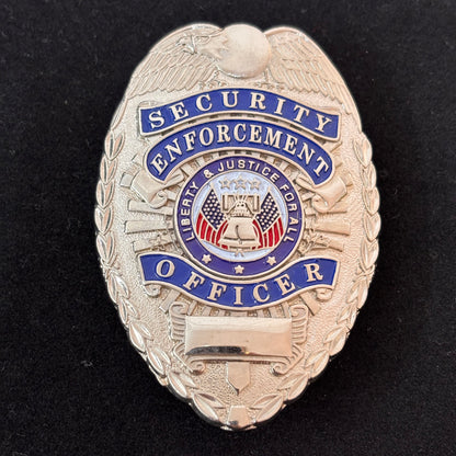 Liberty & Justice For All Security Enforcement Officer Badge Replica Movie Props Customizable number