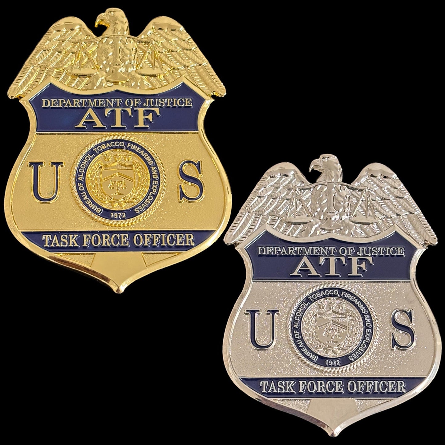 Set of ATF Special Agent and Task Force Officer Badge Replica Movie Props