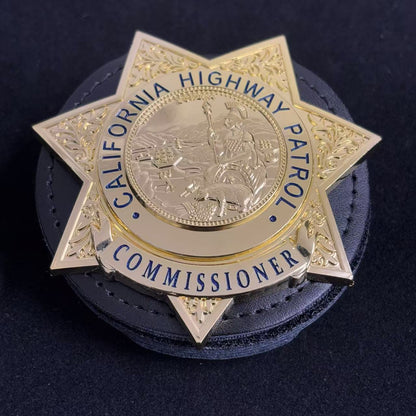 US CHP Commissioner Highway Patrol Abzeichen Replik Film Requisiten anpassbare Nummer 