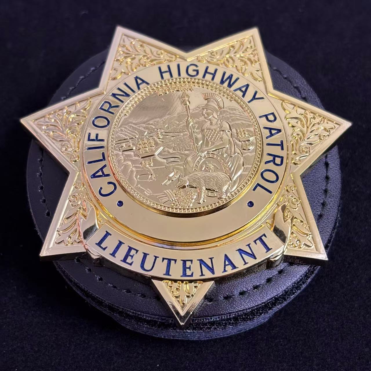 US CHP Lieutenant Highway Patrol Abzeichen Replik Film Requisiten anpassbare Nummer 