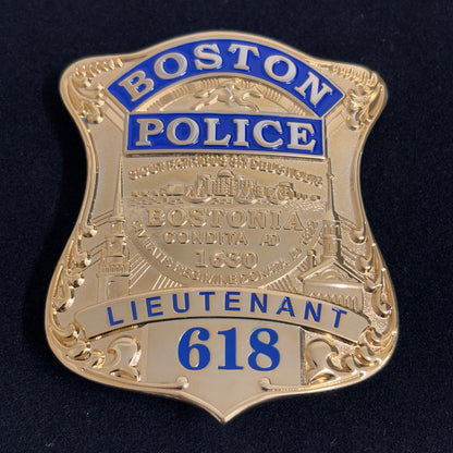 Boston Police Lieutenant Badge Replica Movie Props With Number 618