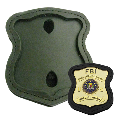 Halter/Holster/Geldbörse aus echtem Leder für Boston/FBI-Polizeiabzeichen 