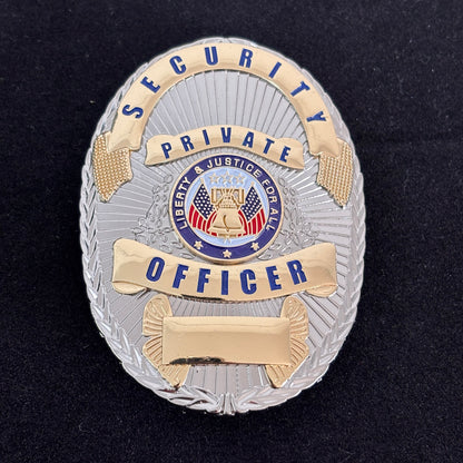 Liberty & Justice For All Security Officer Private Badge Replica Movie Props Customizable number