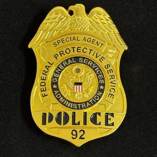 Réplique de l'insigne de police du Service fédéral de protection de l'agent spécial, accessoires de film avec 92 