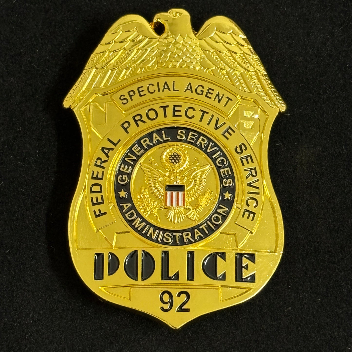 Réplique de l'insigne de police du Service fédéral de protection de l'agent spécial, accessoires de film avec 92 