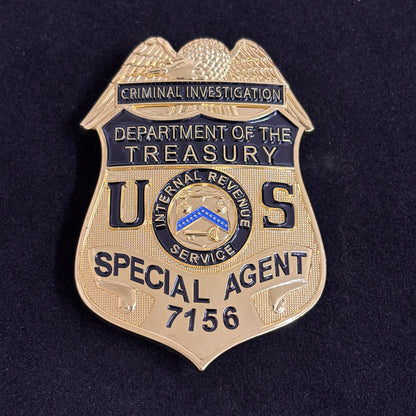 Kriminalpolizei Department of the Treasury Special Agent BADGE Replik Film Requisiten Nr. 7156 