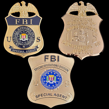 3 Fbi Badge Set Replica Movie Props