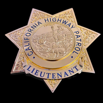 US CHP Lieutenant Highway Patrol Abzeichen Replik Film Requisiten anpassbare Nummer 