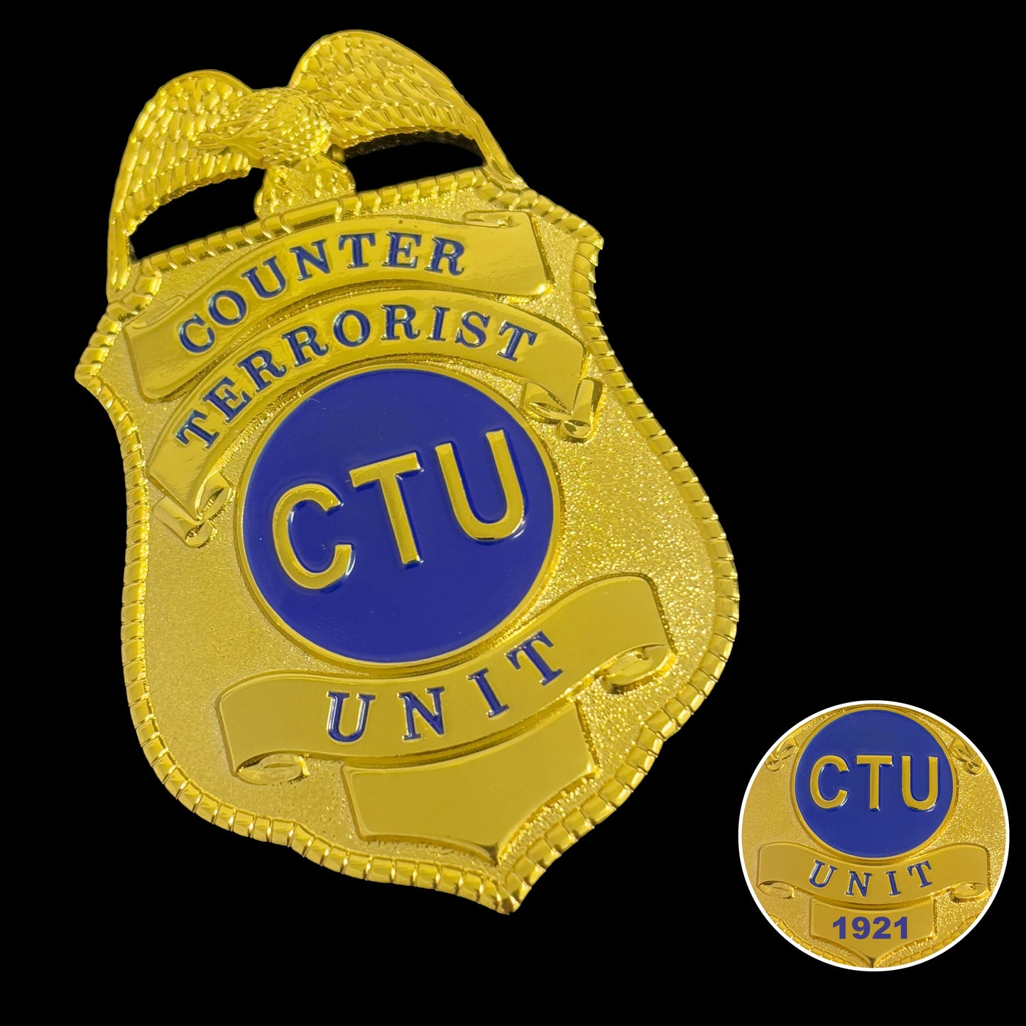 US Counter Terrorist Unit CTU Badge Replica Movie Props Customizable Number