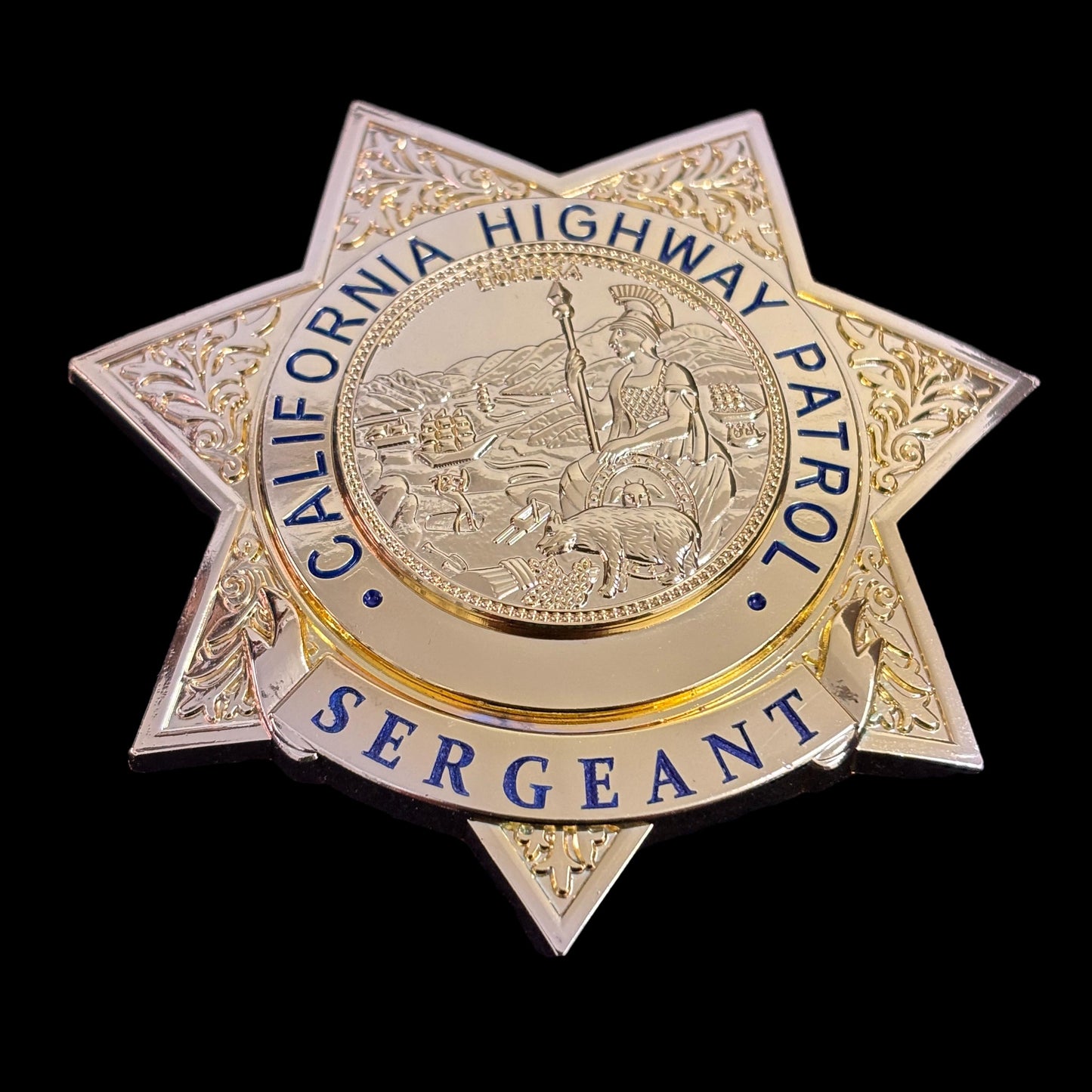 US CHP Sergeant Highway Patrol Abzeichen Replik Film Requisiten anpassbare Nummer 