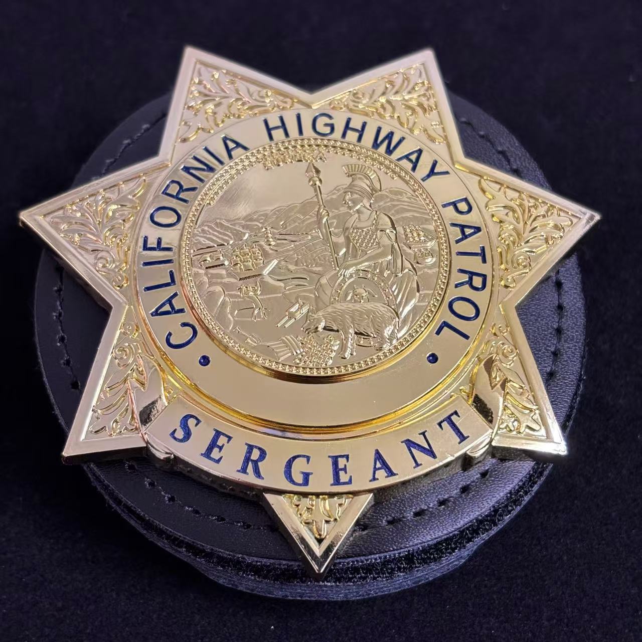 US CHP Sergeant Highway Patrol Abzeichen Replik Film Requisiten anpassbare Nummer 