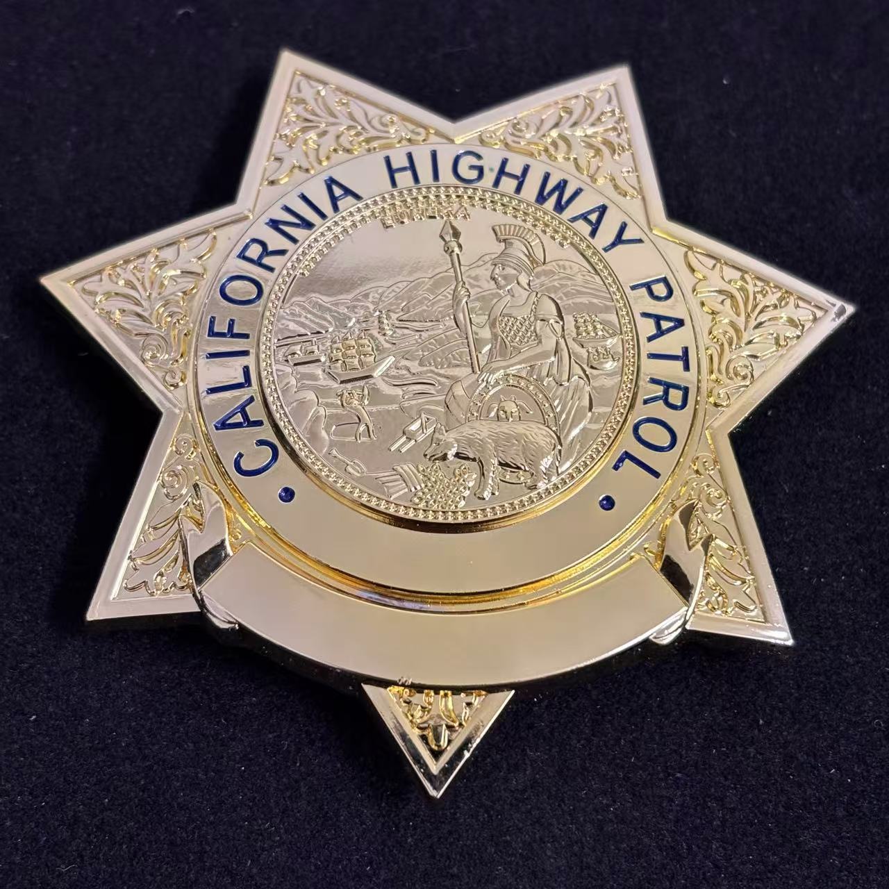 US CHP California Highway Patrol Abzeichen Replik Film Requisiten anpassbare Nummer &amp; Name 