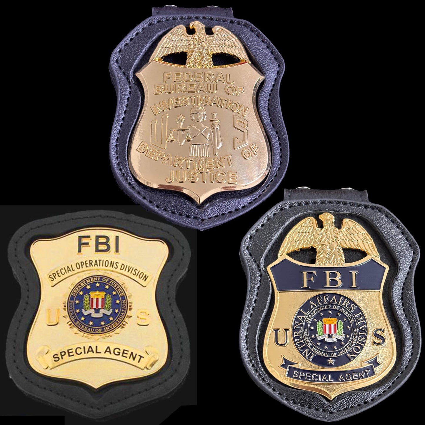 3 Fbi Badge Set Replica Movie Props