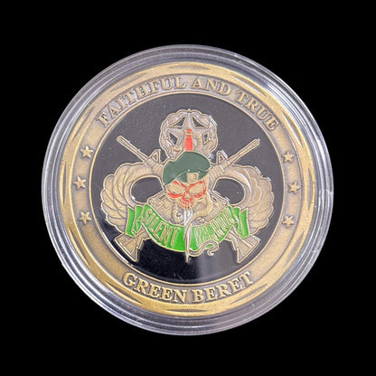 SPECIAL FORCES UNITED STATES ARMY FAITHFUL AND TRUE GREEN BERET Challenge Coin