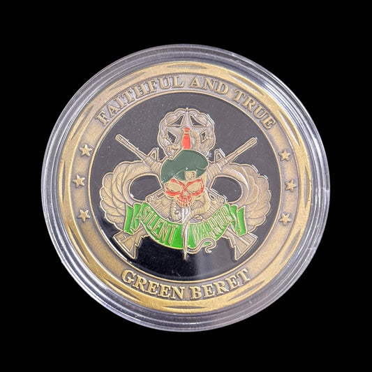 SPECIAL FORCES UNITED STATES ARMY FAITHFUL AND TRUE GREEN BERET Challenge Coin