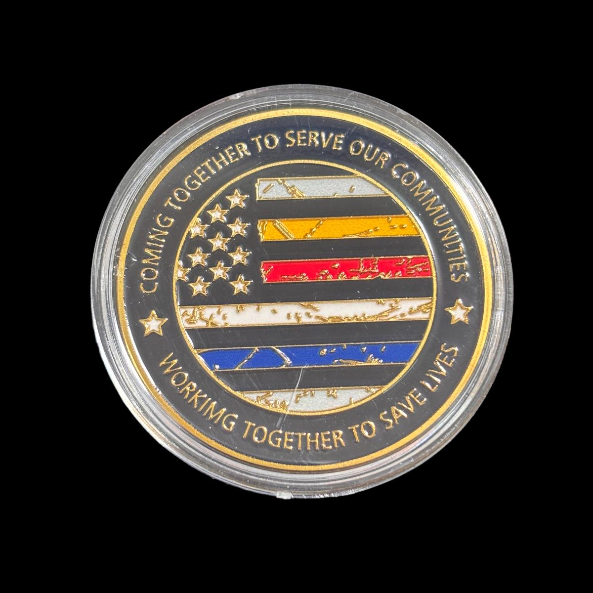 COMING TOGETHER TO SERVE OUR COMMUNITIEs Challenge Coin