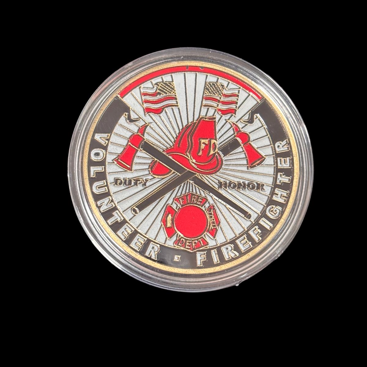 VOLUNTEER FIREFIGHTER DUTY HONOR Challenge Coin