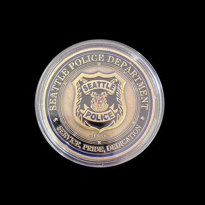 SEATTLE POLICE DEPARTMENT SERVICE PRIDE, DEDICATION Challenge Coin