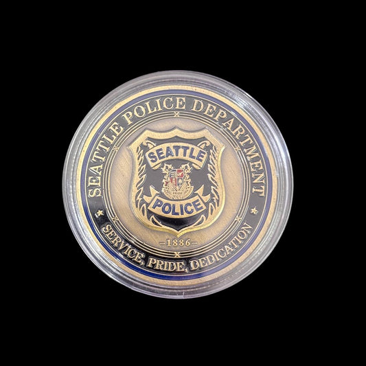 SEATTLE POLICE DEPARTMENT SERVICE PRIDE, DEDICATION Challenge Coin