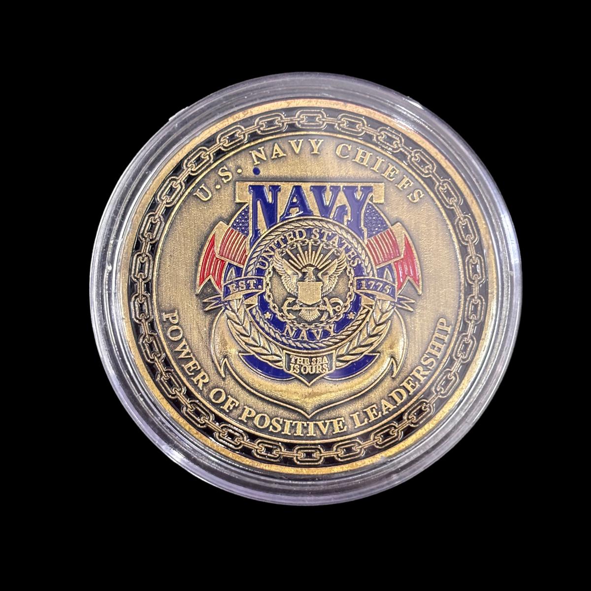 U.S. NAVY CHIEFS POWER OF POSITIVE LEADERSHIP Challenge Coin