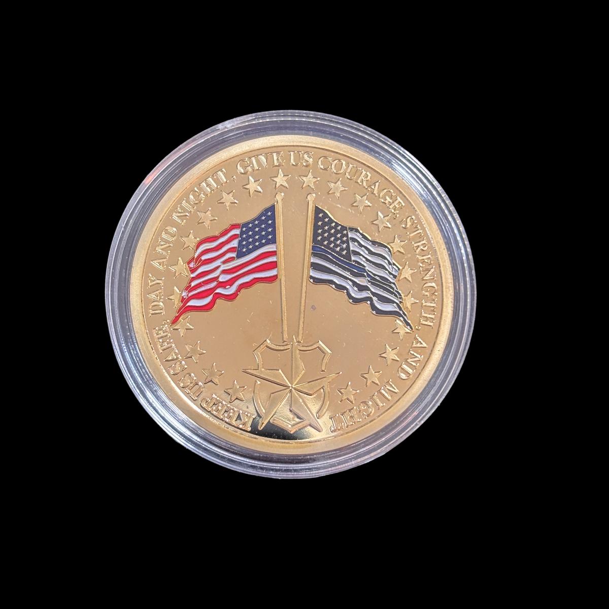 KEEP US SAFE DAY AND NIGHT GIVE US COURAGE STRENGTH AND MIGHT Challenge Coin