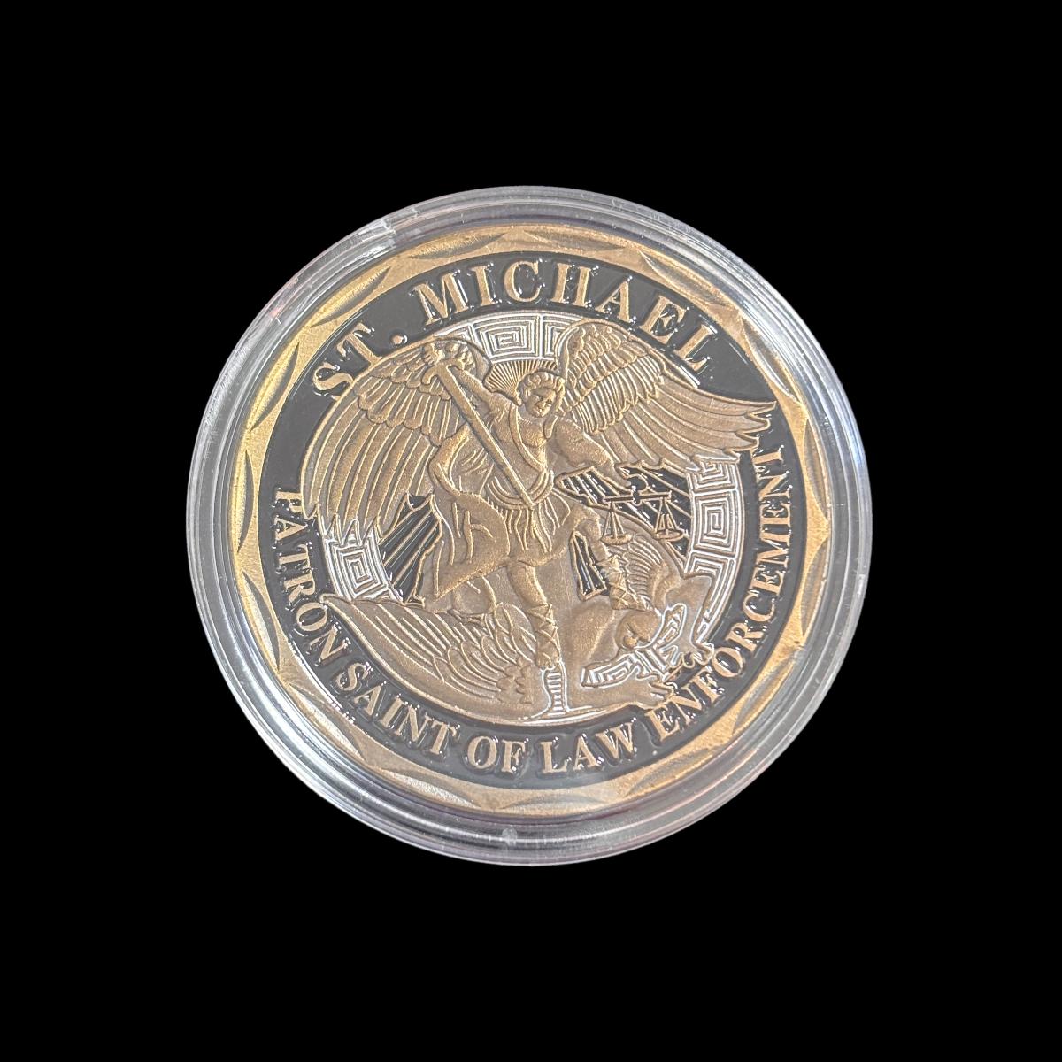 ST. MICHAEL PROTECT US OFFICER POLICE Challenge Coin