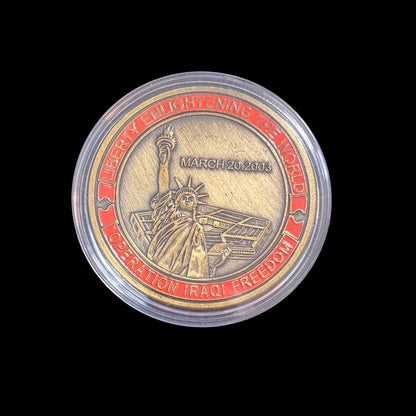 OPERATION IRAQI FREEDOM LIBERTY ENLIGHTENING THE WORLD Challenge Coin