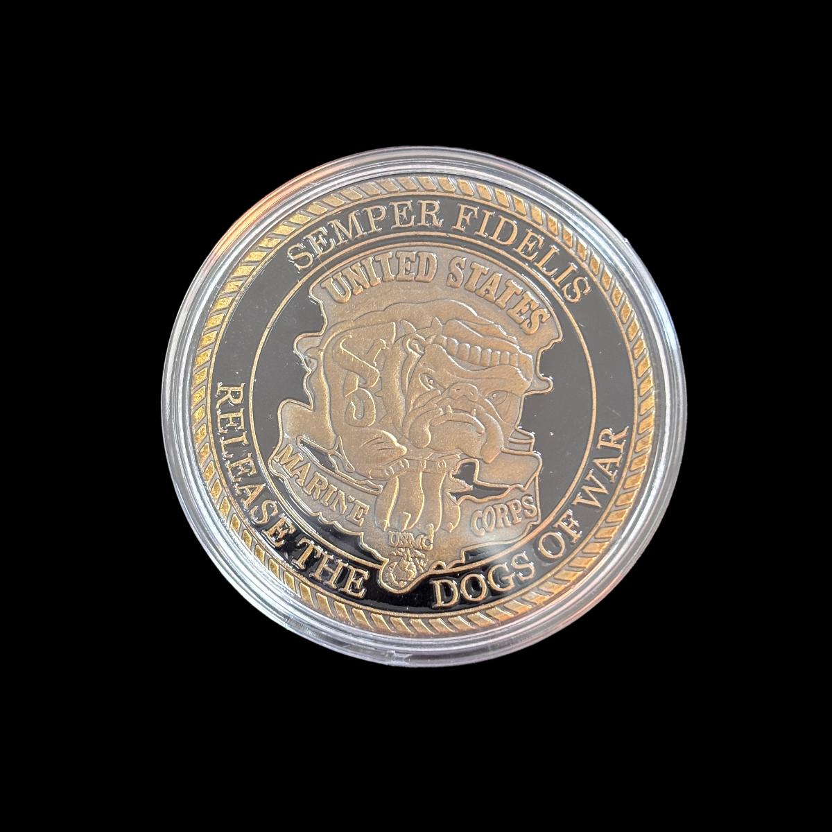 US MARINE CORPS RELEASE THE DOGS OF WAR Challenge Coin