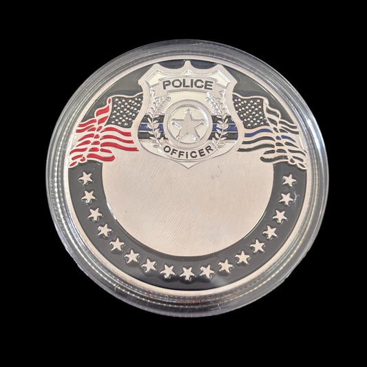 THE THIN BLUE LINE TOPROTECT AND TO SERVE POLICE OFFICER Challenge Coin