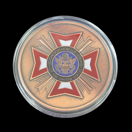 NO ONE DOES MORE FOR VETERANS OF THE US Challenge Coin