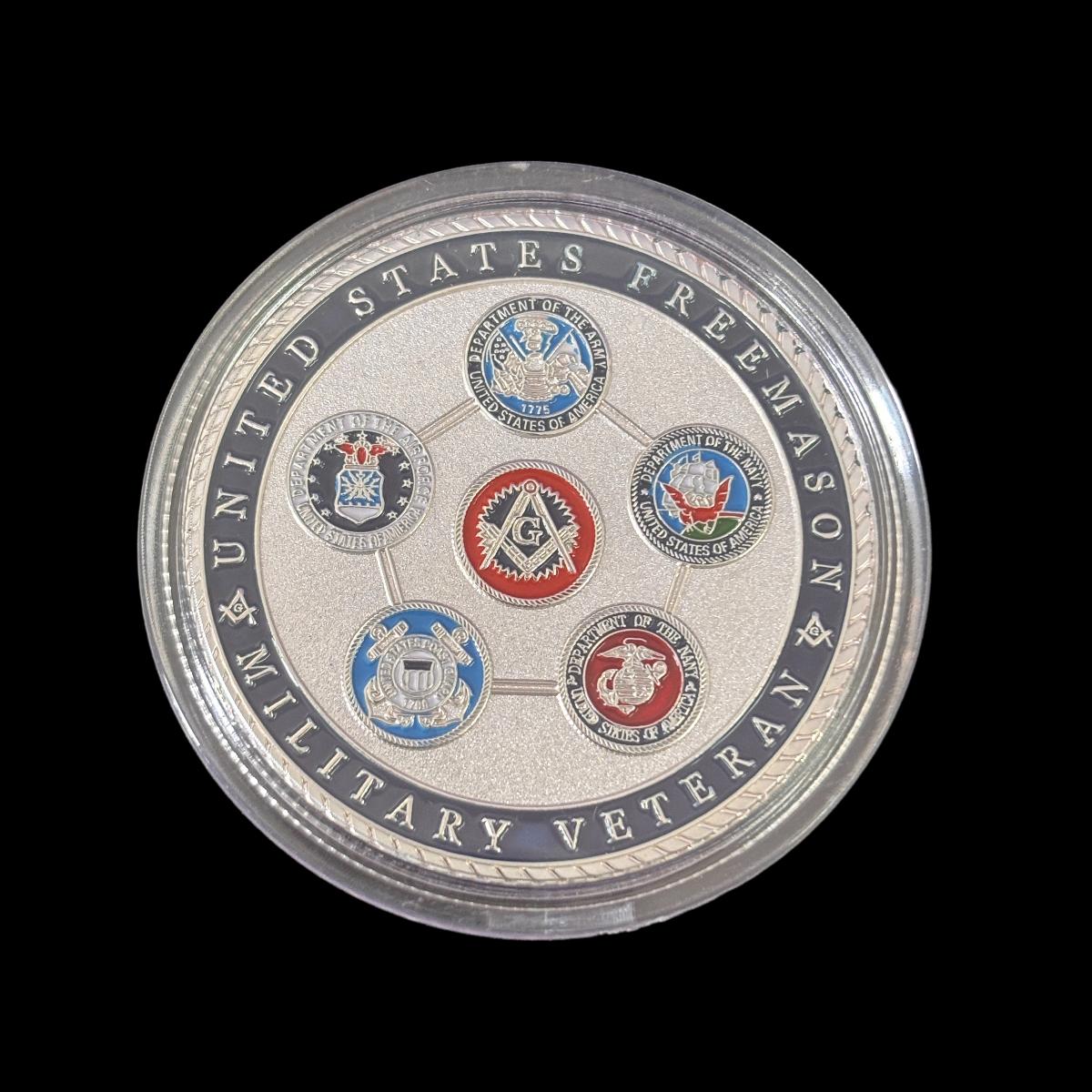 US FREEMASON MILITARY VETERAN FRIENDSHIP MORALITY BROTHERLY LOVE Challenge Coin