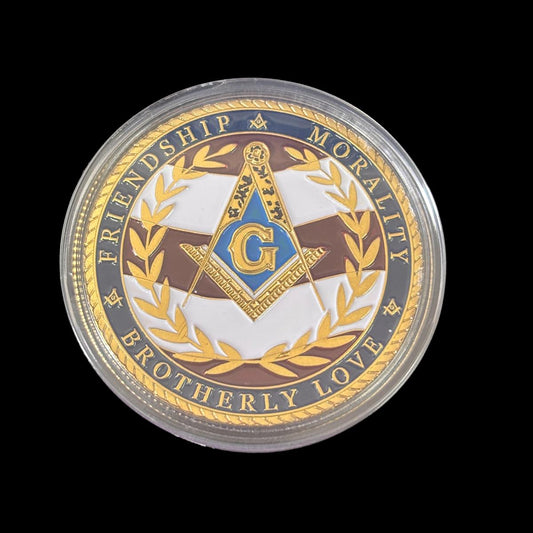 US FREEMASON MILITARY VETERAN FRIENDSHIP MORALITY BROTHERLY LOVE Challenge Coin