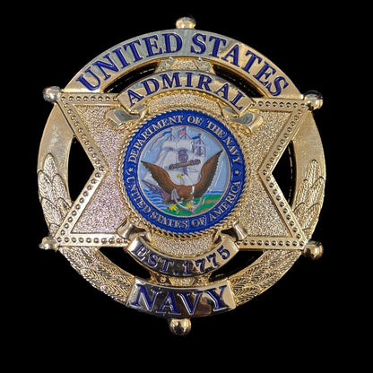 U.S. DEPT. OF THE NAVY ADMIRAL EST.1775 BADGE Replica Movie Props