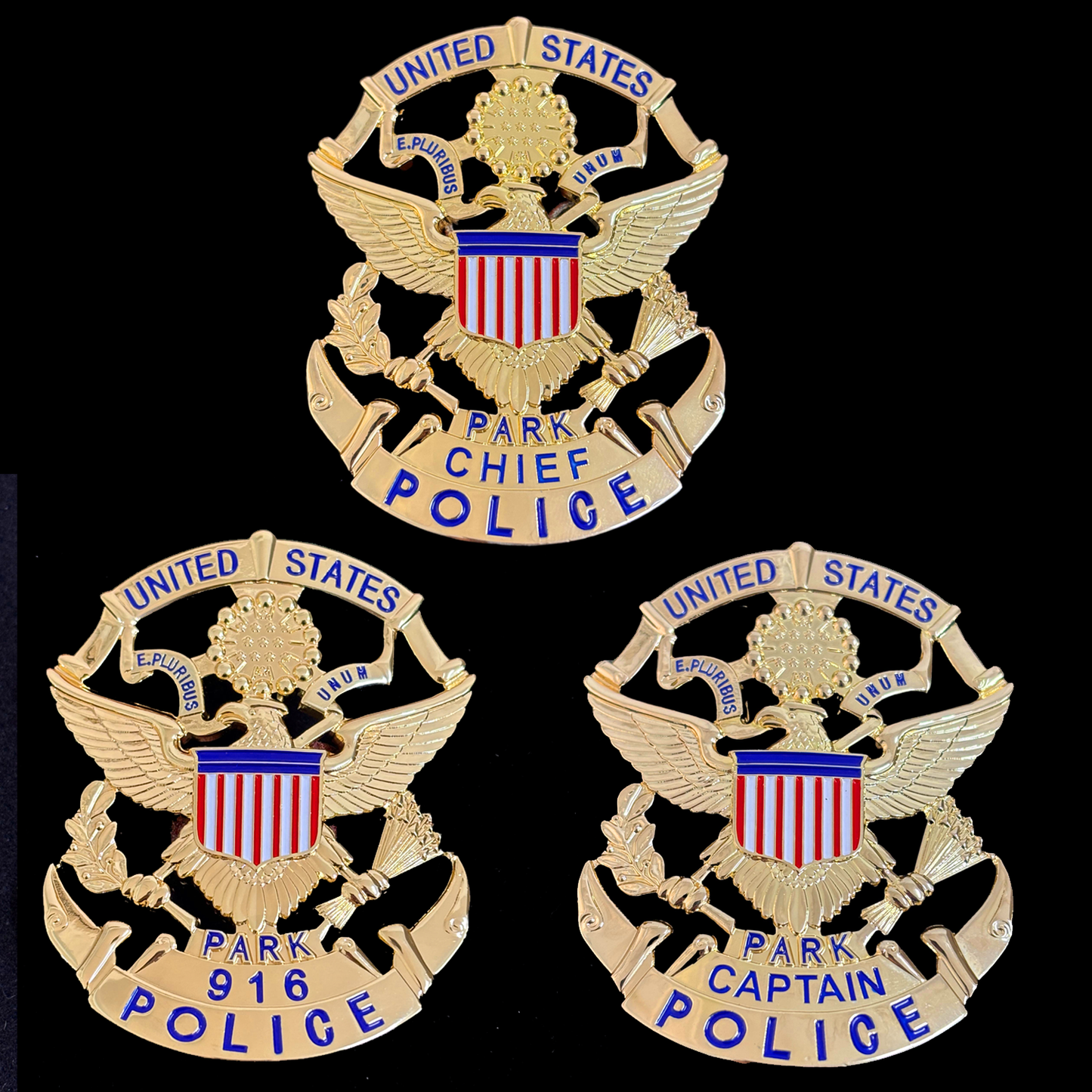 3 US Park Police USPP Badge Set