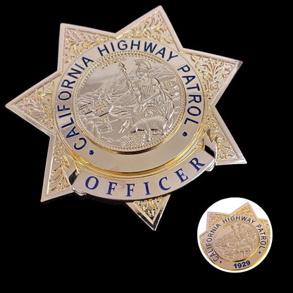 US CHP Officer California Highway Patrol Abzeichen Replik Film Requisiten anpassbare Nummer 