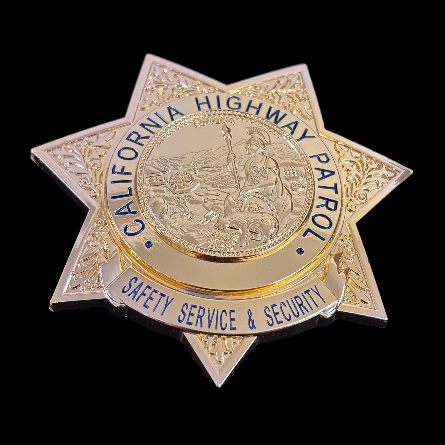 US CHP SAFETY SERVICE &amp; SECURITY California Highway Patrol Abzeichen Replik Film Requisiten anpassbare Nummer 