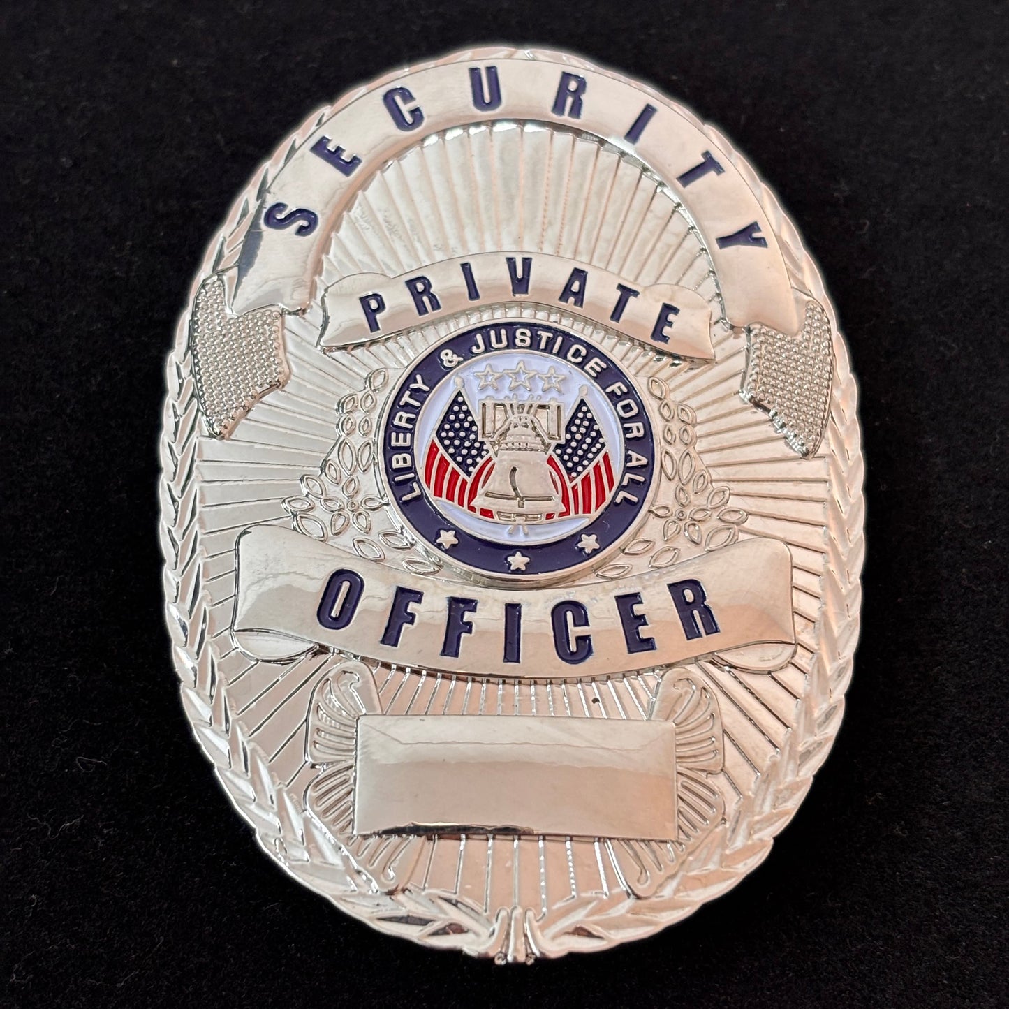 Liberty & Justice For All Security Private Officer Badge Replica Movie Props Customizable number