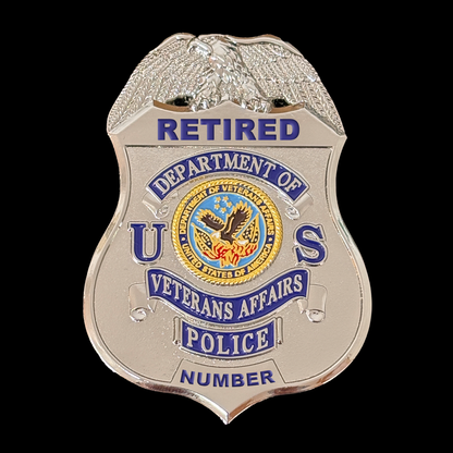 US Department of Veterans Affair Polizeiabzeichen Replik Filmrequisiten Personalisierbare Nummer und Name 