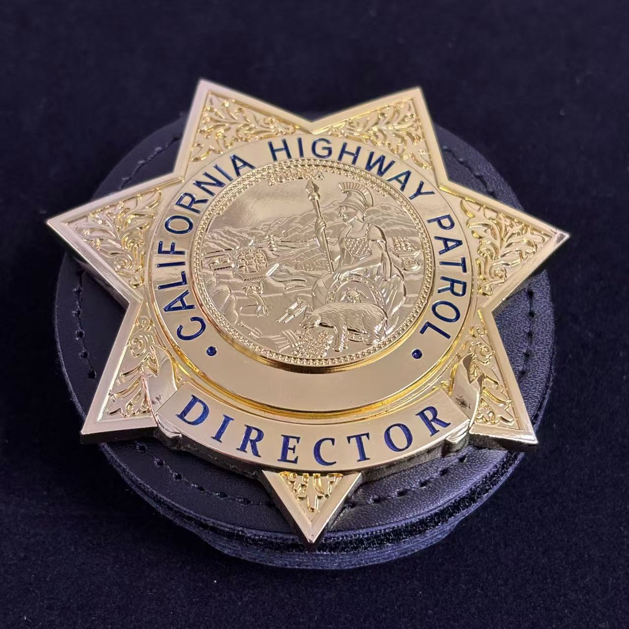 US CHP Direktor Highway Patrol Abzeichen Replik Film Requisiten anpassbare Nummer 