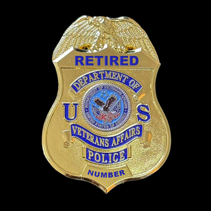 US Department of Veterans Affair Polizeiabzeichen Replik Filmrequisiten Personalisierbare Nummer und Name 